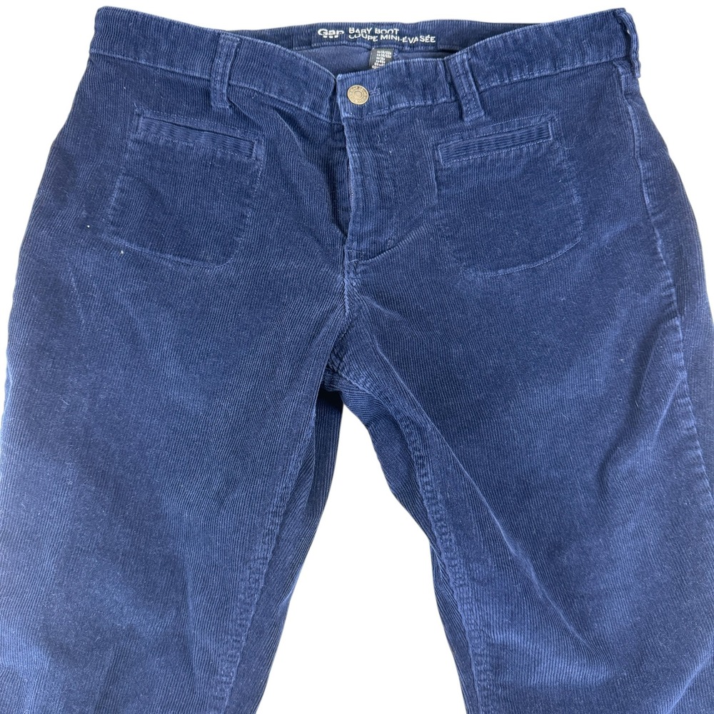 Gap Baby Boot Corduroy Pants Womens 14/32R Navy Blue Cotton Blend Mini Evase